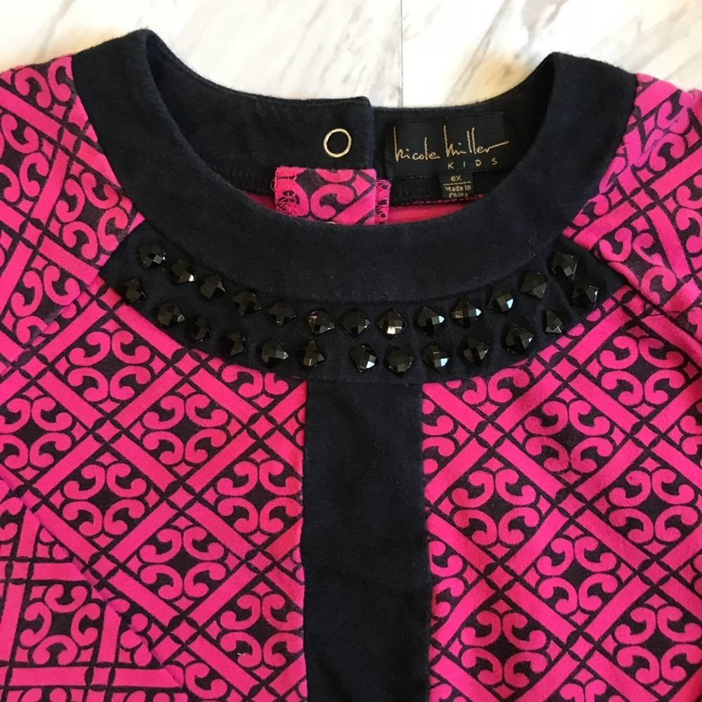 Nicole Miller Kids | Tunic Pink and Black Size 6X - Picture 3 of 7
